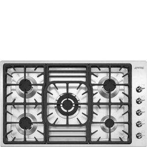 5 Burner Smeg Gas Hob Classic Stainless Steel - PGF95-4