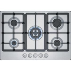 75cm Bosch 5 Burner Gas Hob Stainless Steel - Series 4 PGQ7B5B90