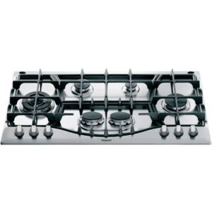 Silver 6 Burner Gas Hob - Hotpoint PHC 961 TS/IX/H (Discontinued)