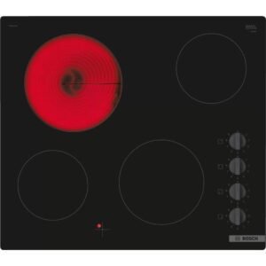 59cm 4 Zone Electric Ceramic Hob, Black - Bosch PKE611CA3E Series 2