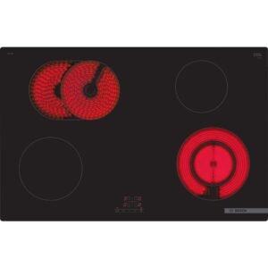 80cm 4 Zone Electric Ceramic Hob, Frameless - Bosch PKN811BA2E Series 4