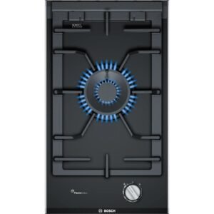 30cm Domino Bosch Gas Hob, Single Burner Black on Glass - PRA3A6B70 Series 8 (Discontinued)