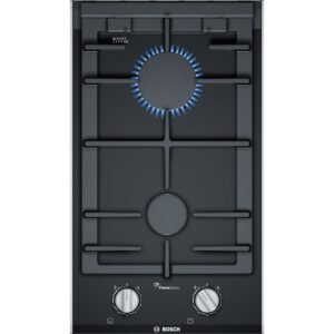 30cm 2 Burner Domino Bosch Gas Hob, Black on Glass - PRB3A6B70 Series 8 (Discontinued)