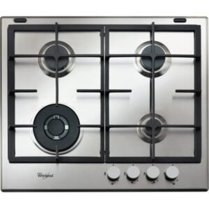 60cm Built In 4 Burner Gas Hob Stainless Steel - WHIRLPOOL GMA6422IX (Discontinued)