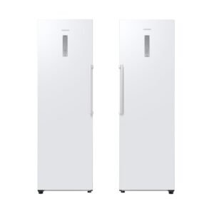 387L Tall Larder Fridge & Tall Freezer Pack, White - Samsung
