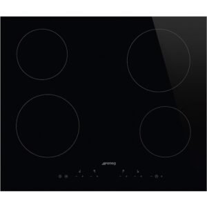 60cm 4 Zone Electric Ceramic Hob, Black Ceramic Glass - Smeg SE364TD