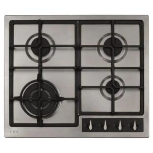 4 Burner Gas Hob, Stainless Steel - CDA HG6351SS