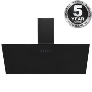 Cooker Hood Extractor Fan Angled Chimney, Black - SIA AH90BL