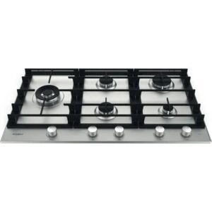 90cm Built In 5 Burner Gas Hob, Inox - Whirlpool GMWL 958/IXL