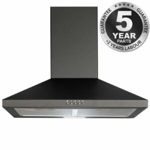 60cm Black Pyramid Chimney Cooker Hood - SIA CHL60BL