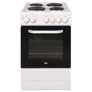 50cm Freestanding Cooker Oven and Hob, White - SIA ESCA51W