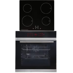 SIA 60cm Black Pyrolytic Single Electric Oven & 4 Zone Induction Hob