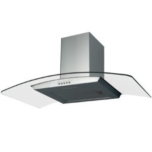 80cm Extractor Fan Cooker Hood / Curved Glass - SIA CGH80SS