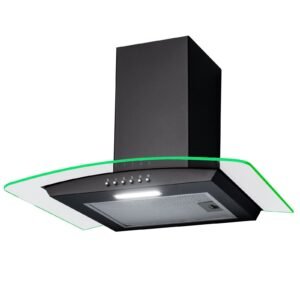 60cm Black Extractor Fan Cooker Hood / Curved Glass - SIA CPLE60BL (Discontinue)