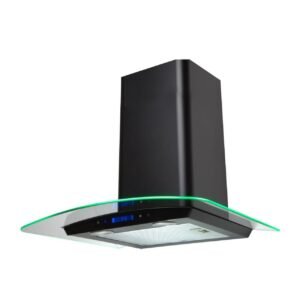 60cm Black LED Glass Chimney Cooker Hood - SIA CPTE61BL