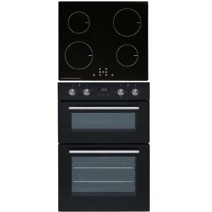 SIA 60cm Built In Electric Double Oven & 4 Zone Touch Control Induction Hob