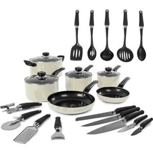 20 Piece Cream Cookware Set - Morphy Richards 970052