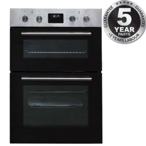 60cm Built In Electric Double Oven, Black SS - SIA DO112SS