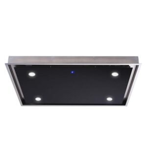 90cm Black Remote Ceiling Cooker Hood - SIA CLN91BL