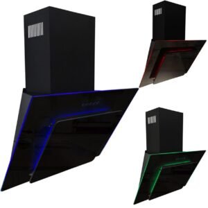 60cm Black Angled Cooker Hood - SIA AGE61BL