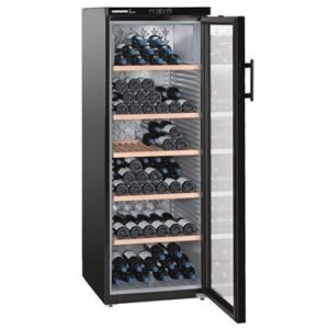 427L Black Upright Wine Cooler, 200 Bottles x 750ml - Liebherr WKb 4212