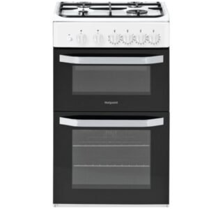 50 cm Double Gas Cooker, White - Hotpoint HD5G00KCW/UK