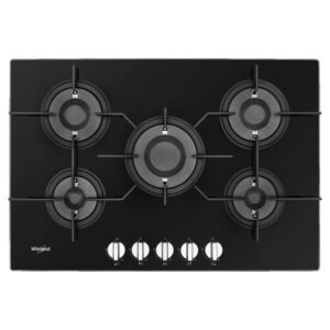 75cm 5 Burner Gas Hob, Black - Whirlpool POW75D2NB (Discontinued)